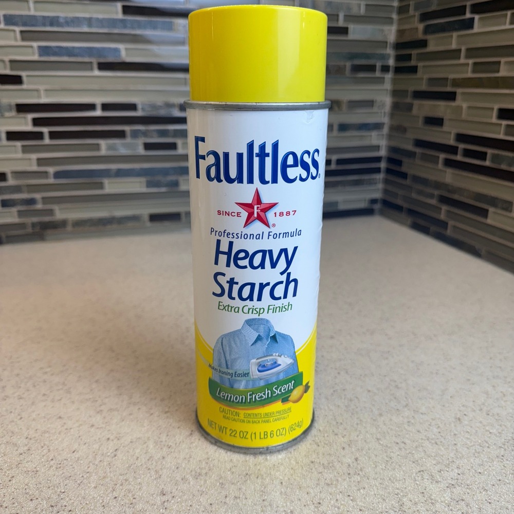NOS Faultless Heavy Starch Lemon Fresh Professional Formula 22oz Expired 04 VTG